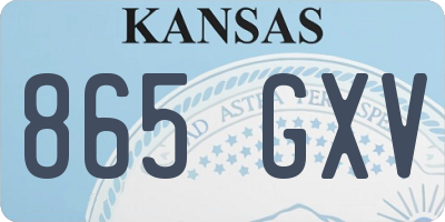 KS license plate 865GXV