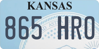 KS license plate 865HRO