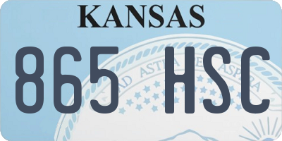 KS license plate 865HSC