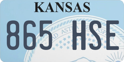 KS license plate 865HSE