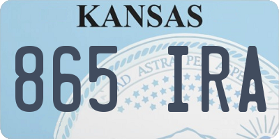 KS license plate 865IRA