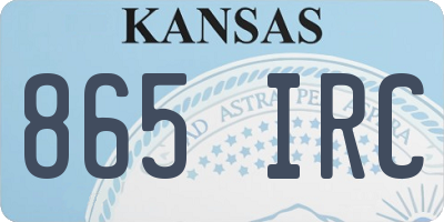 KS license plate 865IRC