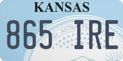 KS license plate 865IRE