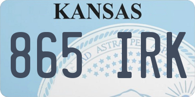 KS license plate 865IRK