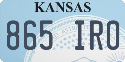 KS license plate 865IRO