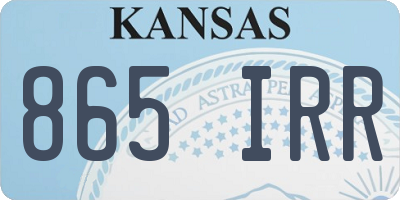 KS license plate 865IRR
