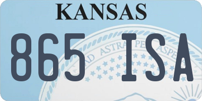 KS license plate 865ISA