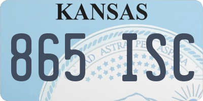 KS license plate 865ISC