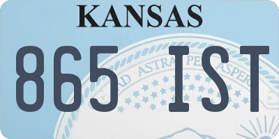 KS license plate 865IST