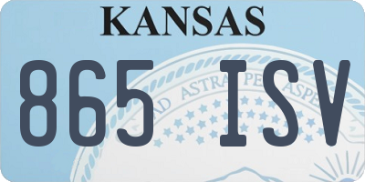 KS license plate 865ISV