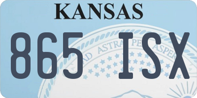 KS license plate 865ISX