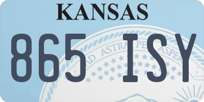 KS license plate 865ISY