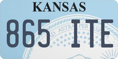 KS license plate 865ITE