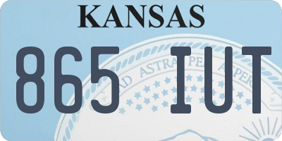 KS license plate 865IUT