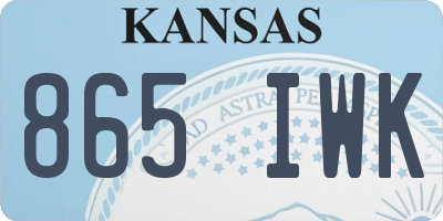 KS license plate 865IWK