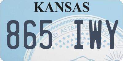 KS license plate 865IWY