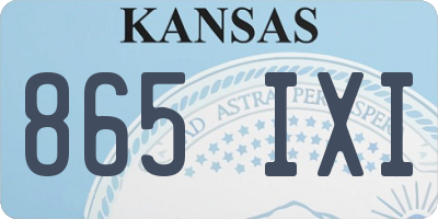 KS license plate 865IXI
