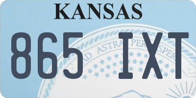 KS license plate 865IXT