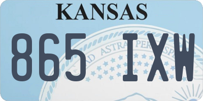 KS license plate 865IXW