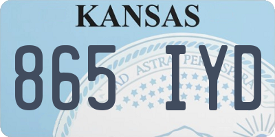 KS license plate 865IYD
