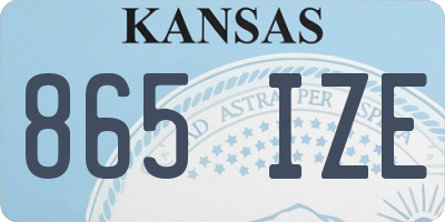 KS license plate 865IZE
