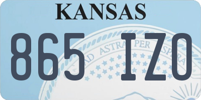 KS license plate 865IZO