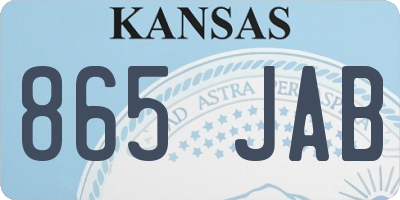 KS license plate 865JAB