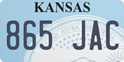 KS license plate 865JAC