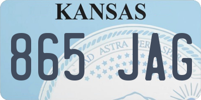 KS license plate 865JAG