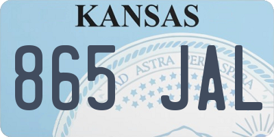 KS license plate 865JAL