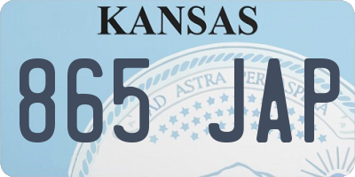 KS license plate 865JAP