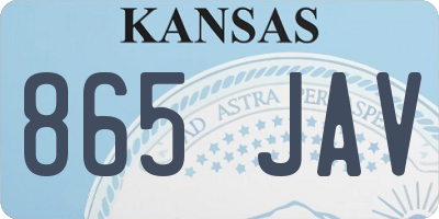 KS license plate 865JAV