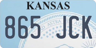 KS license plate 865JCK