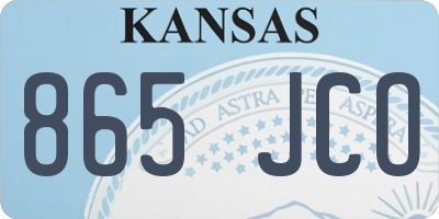 KS license plate 865JCO