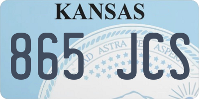 KS license plate 865JCS