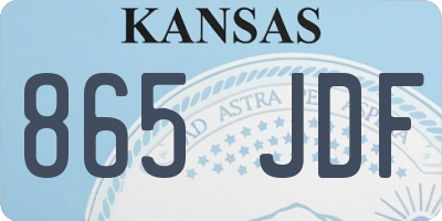 KS license plate 865JDF