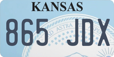 KS license plate 865JDX
