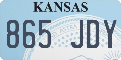 KS license plate 865JDY