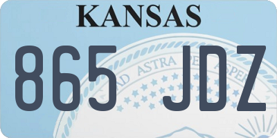 KS license plate 865JDZ