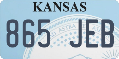 KS license plate 865JEB