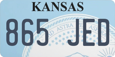 KS license plate 865JED