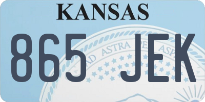 KS license plate 865JEK