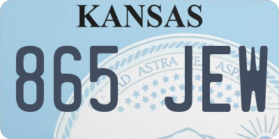KS license plate 865JEW