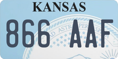 KS license plate 866AAF