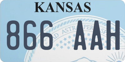 KS license plate 866AAH