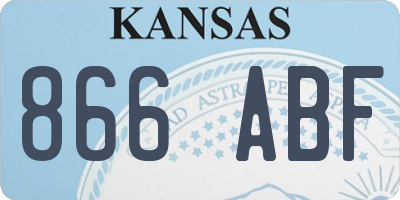 KS license plate 866ABF