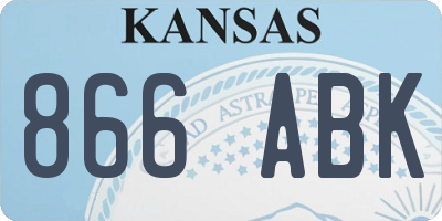 KS license plate 866ABK