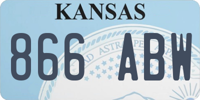 KS license plate 866ABW