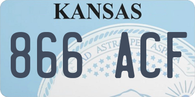 KS license plate 866ACF