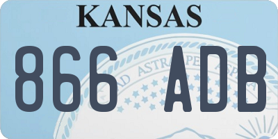 KS license plate 866ADB